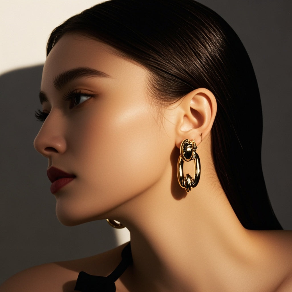 gold earrings women studs