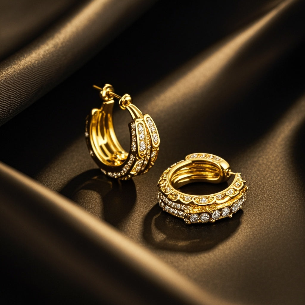 Glimmering Gold Earrings A Womans Timeless Accessory
