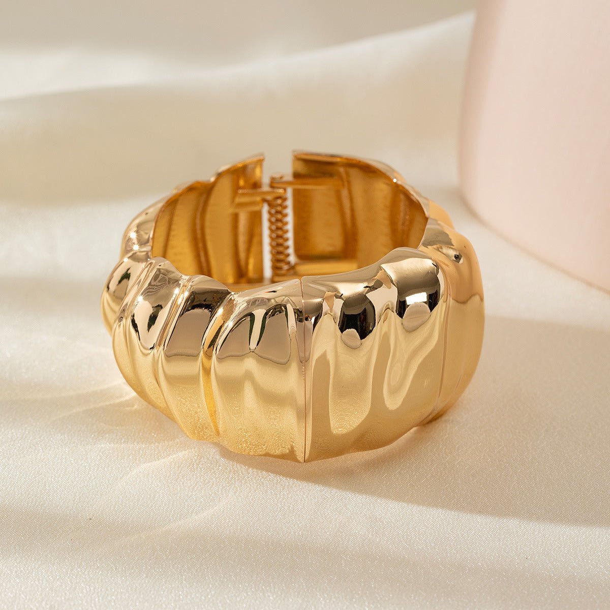 ACOOE 14K Gold Plated Adjustable Chunky Bracelet 02 - ACOOE