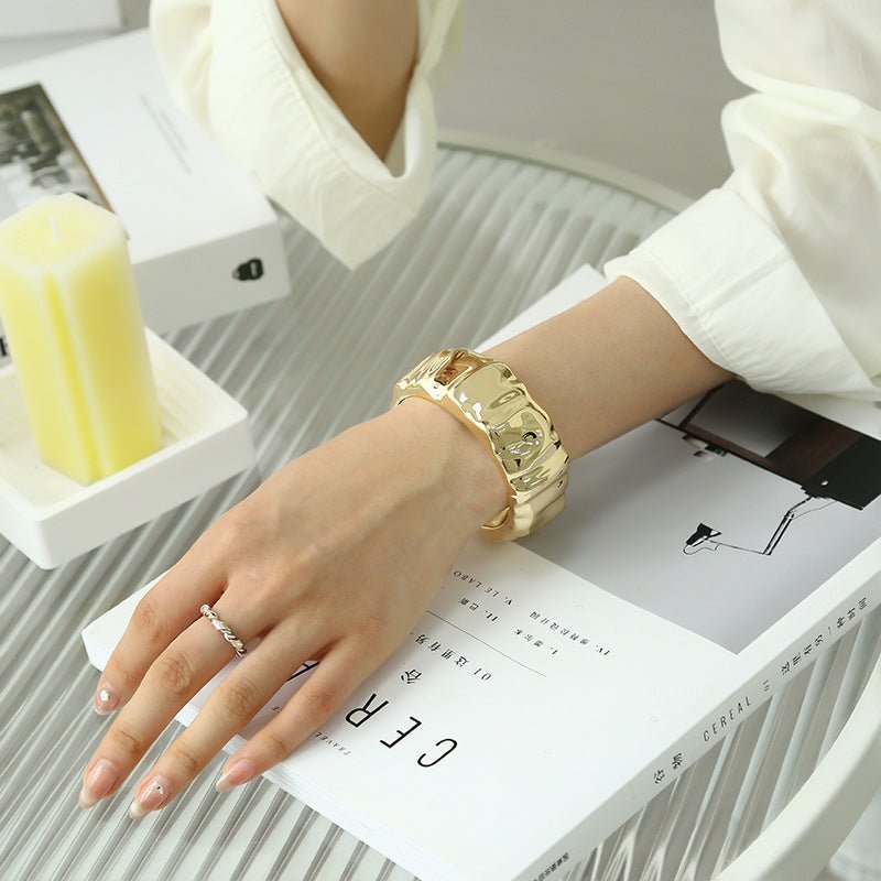 ACOOE 14K Gold Plated Adjustable Chunky Bracelet 02 - ACOOE