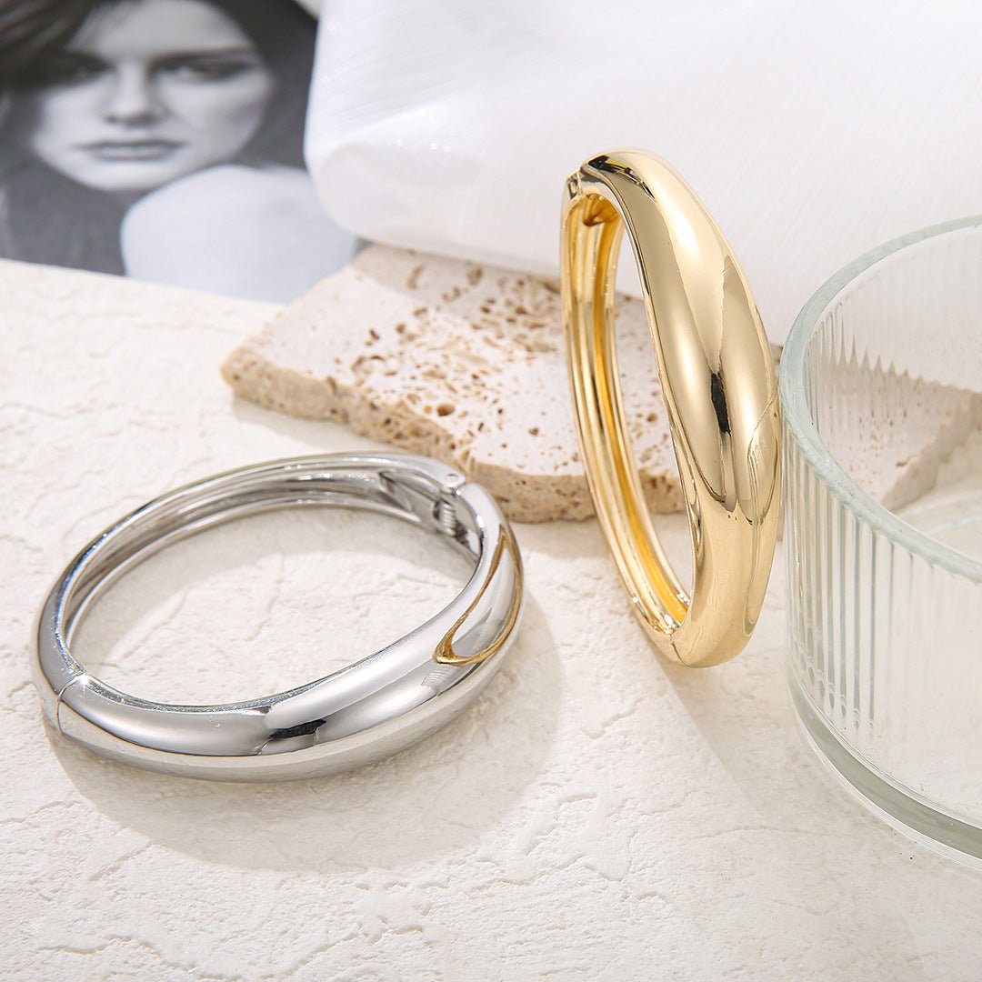 ACOOE 14K Gold Plated Chunky Stackable Bracelets 02 - ACOOE