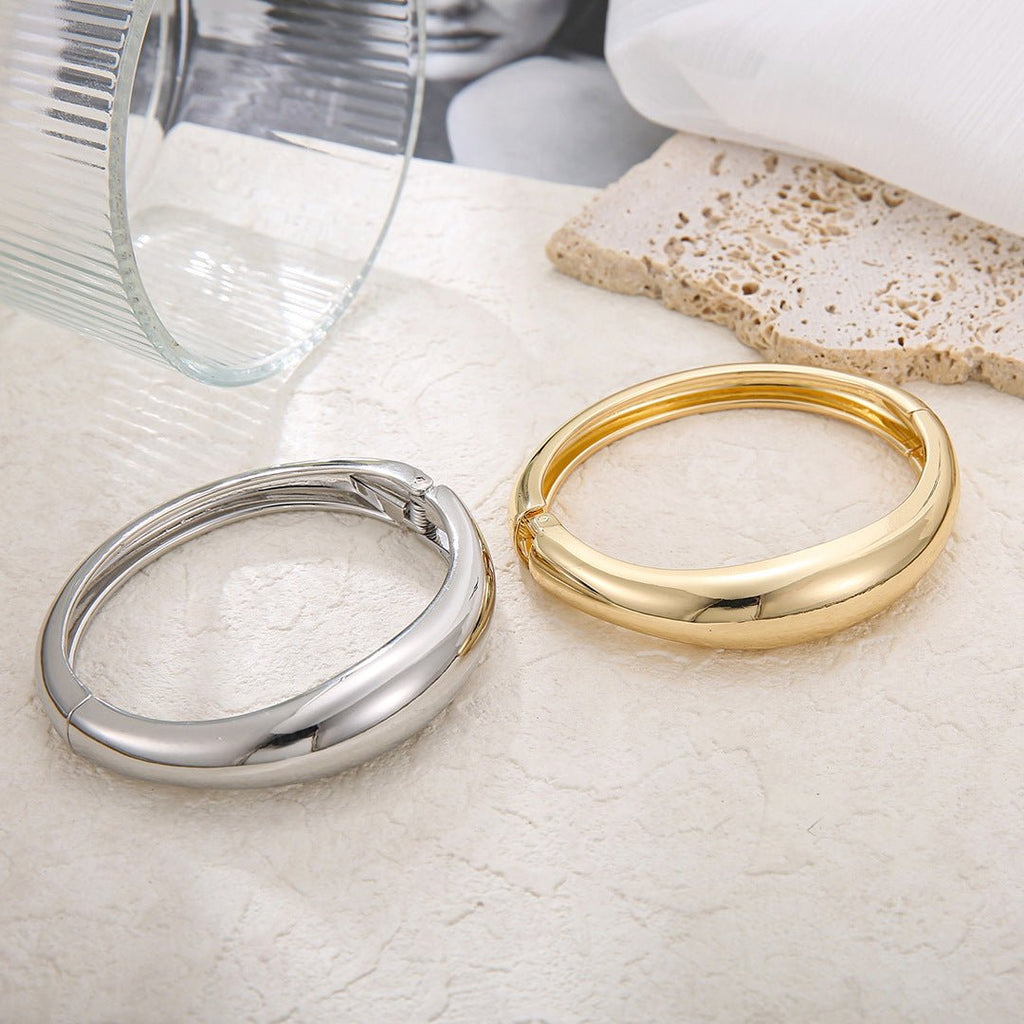 ACOOE 14K Gold Plated Chunky Stackable Bracelets 02 - ACOOE