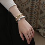 ACOOE 14K Gold Plated Chunky Stackable Bracelets 02 - ACOOE