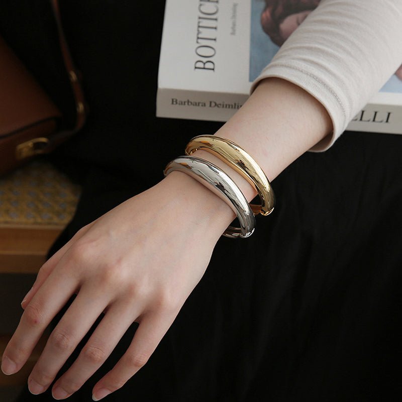 ACOOE 14K Gold Plated Chunky Stackable Bracelets 02 - ACOOE