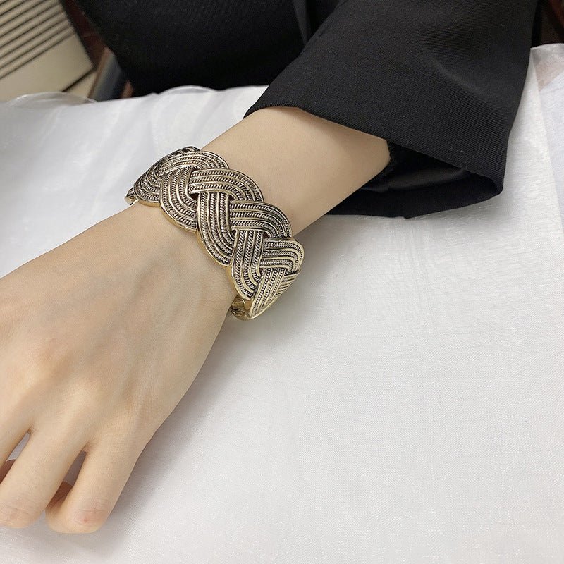 ACOOE 14K Gold - Plated Luxe Textured Bracelet 06 - ACOOE