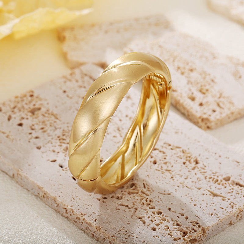 ACOOE 14K Gold - Plated Luxe Textured Bracelet 07 - ACOOE