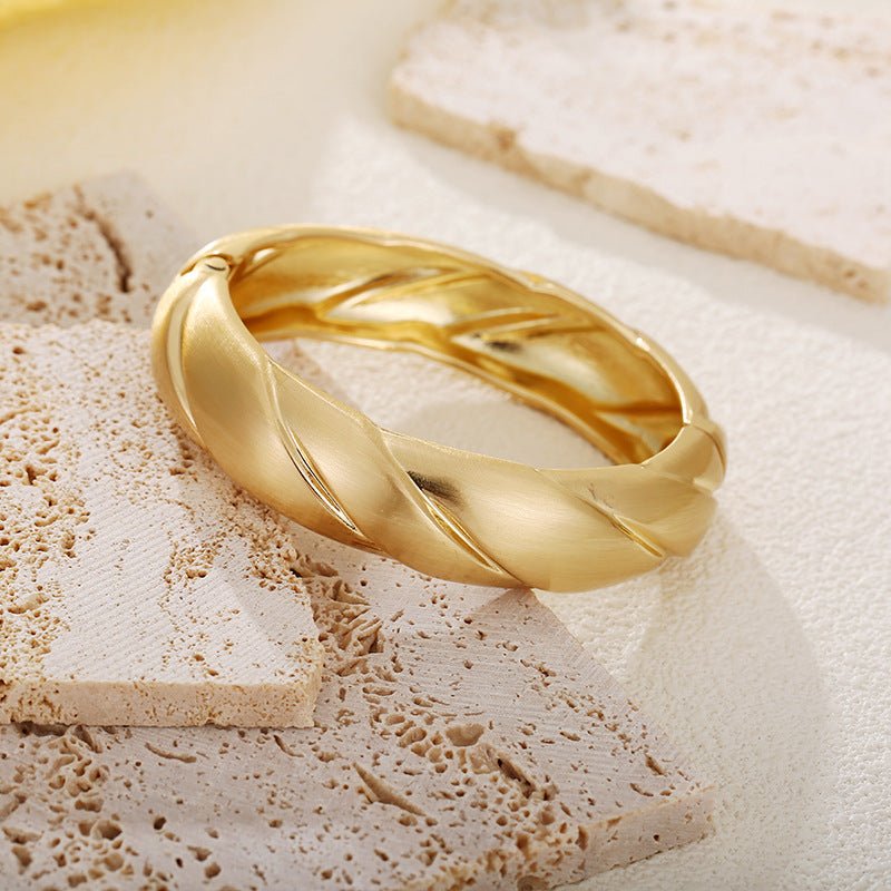 ACOOE 14K Gold - Plated Luxe Textured Bracelet 07 - ACOOE