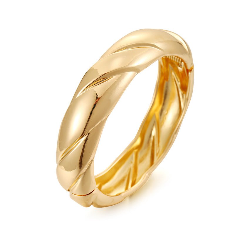 ACOOE 14K Gold - Plated Luxe Textured Bracelet 07 - ACOOE