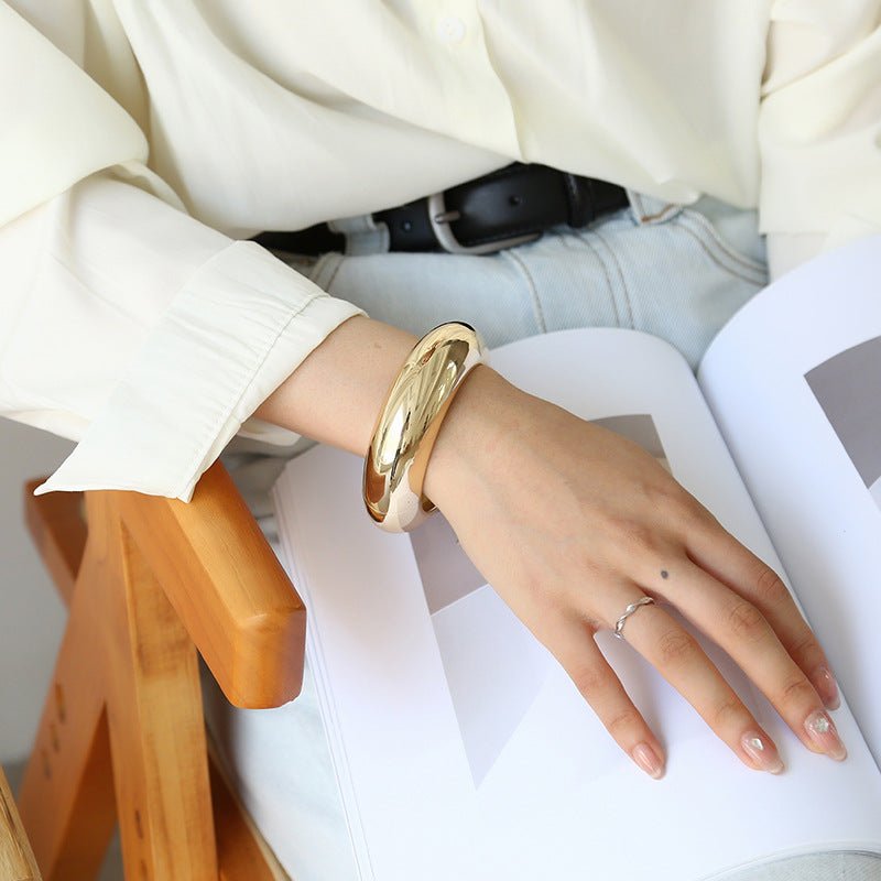 ACOOE 14K Gold - Plated Luxe Textured Bracelet 08 - ACOOE