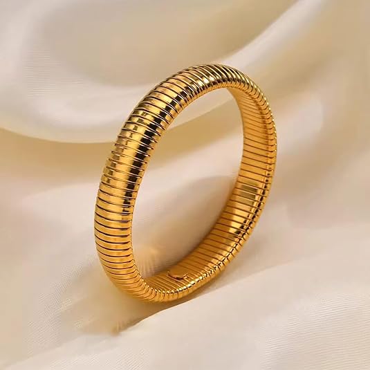 ACOOE 14K Gold - Plated Luxe Textured Bracelet 09 - ACOOE