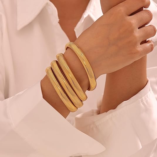 ACOOE 14K Gold - Plated Luxe Textured Bracelet 09 - ACOOE