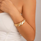 ACOOE 14K Gold - Plated Luxe Textured Bracelet 10 - ACOOE