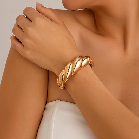 ACOOE 14K Gold - Plated Luxe Textured Bracelet 10 - ACOOE