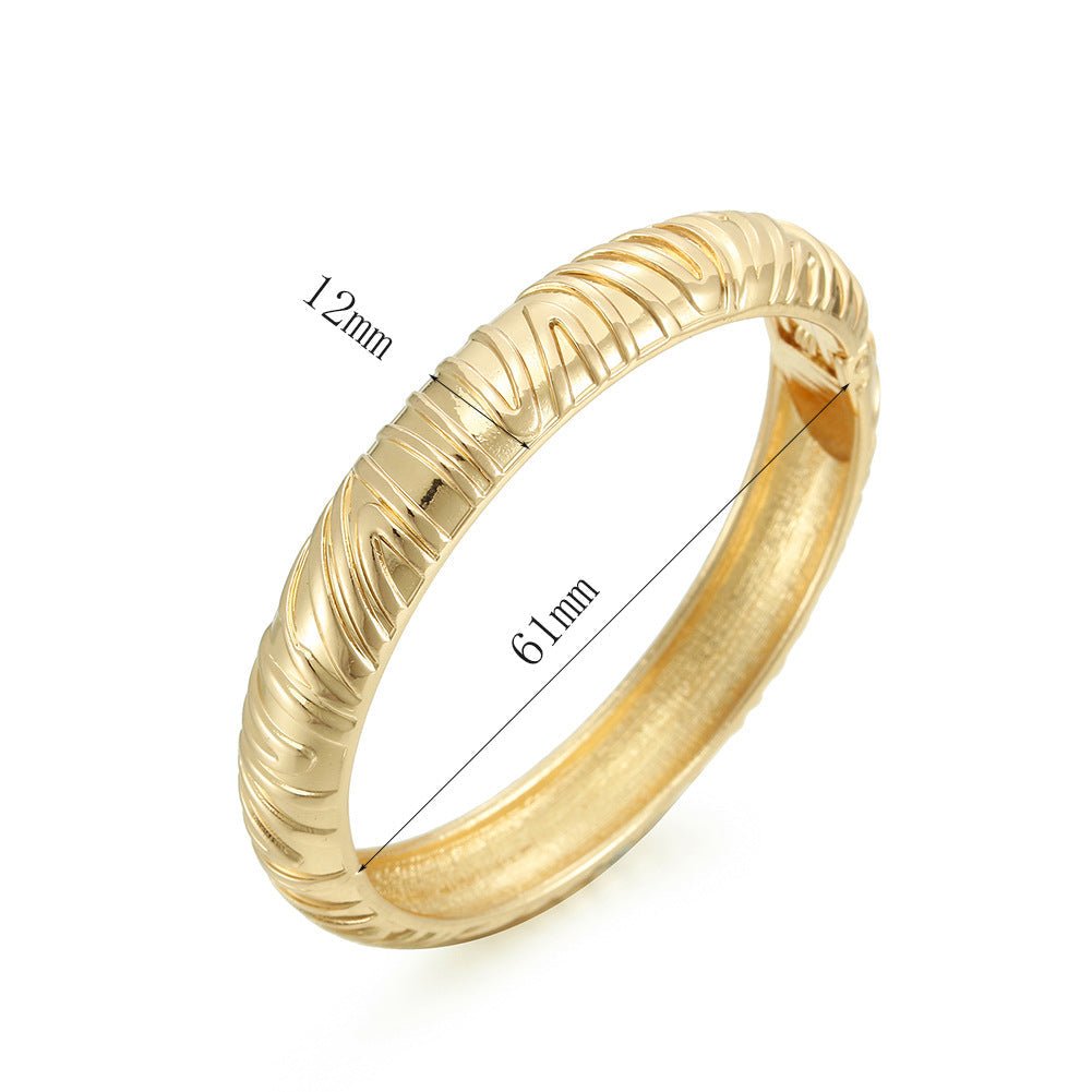 ACOOE 14K Gold - Plated Luxe Textured Bracelet 10 - ACOOE