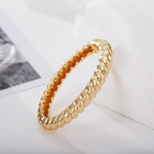 ACOOE 14K Gold - Plated Luxe Textured Bracelet 10 - ACOOE