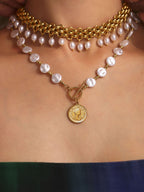 ACOOE 14K Gold Plated Peal Necklace Bracelet Set - ACOOE