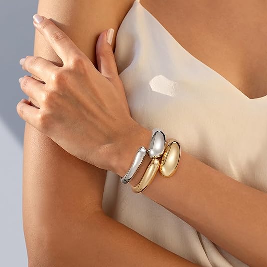 ACOOE 14K Gold Plated Stackable Bracelets - ACOOE