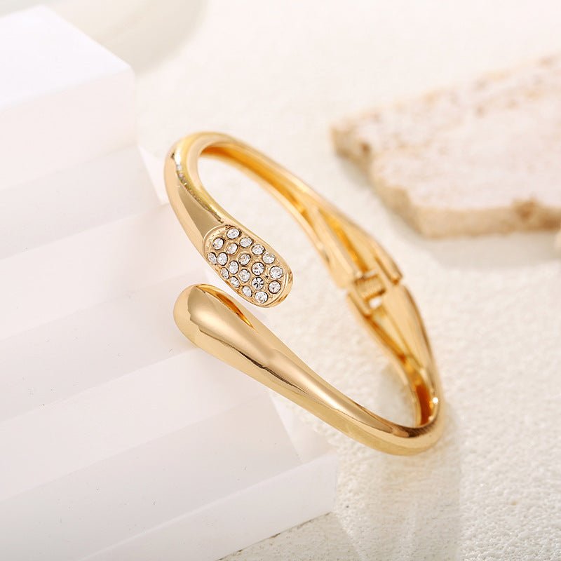 ACOOE 14K Gold Plated Teardrop Stacking Bracelet 01 - ACOOE