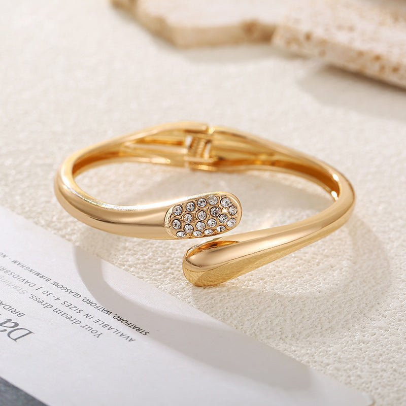 ACOOE 14K Gold Plated Teardrop Stacking Bracelet 01 - ACOOE