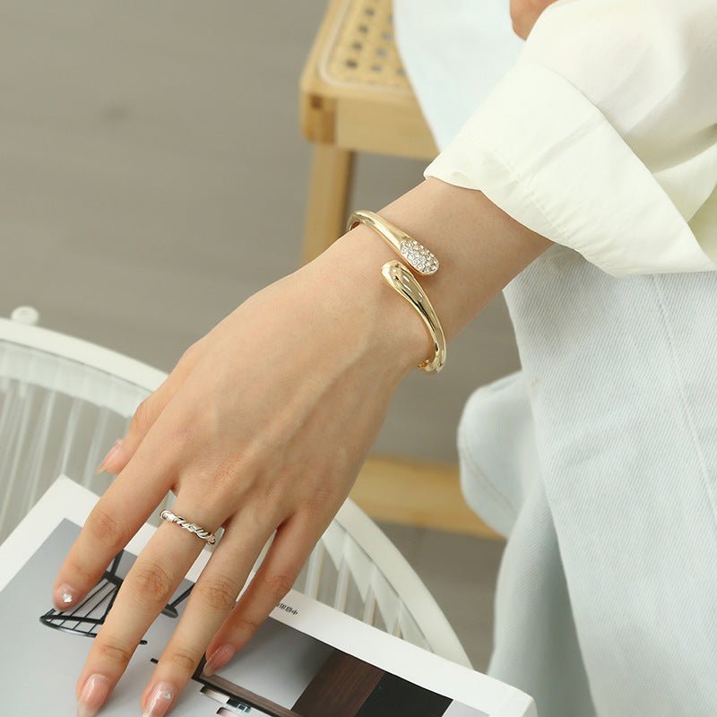 ACOOE 14K Gold Plated Teardrop Stacking Bracelet 01 - ACOOE