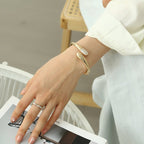 ACOOE 14K Gold Plated Teardrop Stacking Bracelet 01 - ACOOE