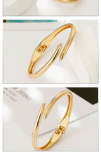 ACOOE 14K Gold Plated Teardrop Stacking Bracelet 02 - ACOOE
