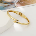 ACOOE 14K Gold Plated Teardrop Stacking Bracelet 02 - ACOOE