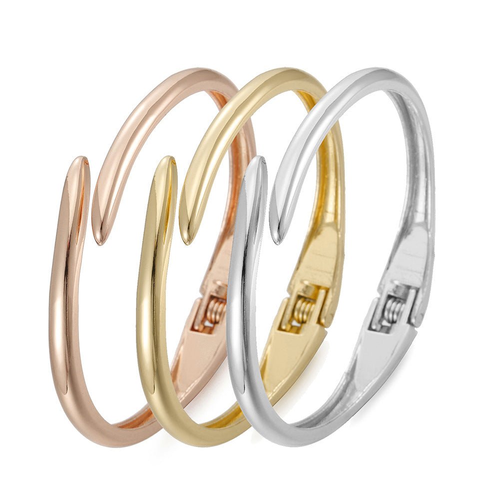 ACOOE 14K Gold Plated Teardrop Stacking Bracelet 02 - ACOOE