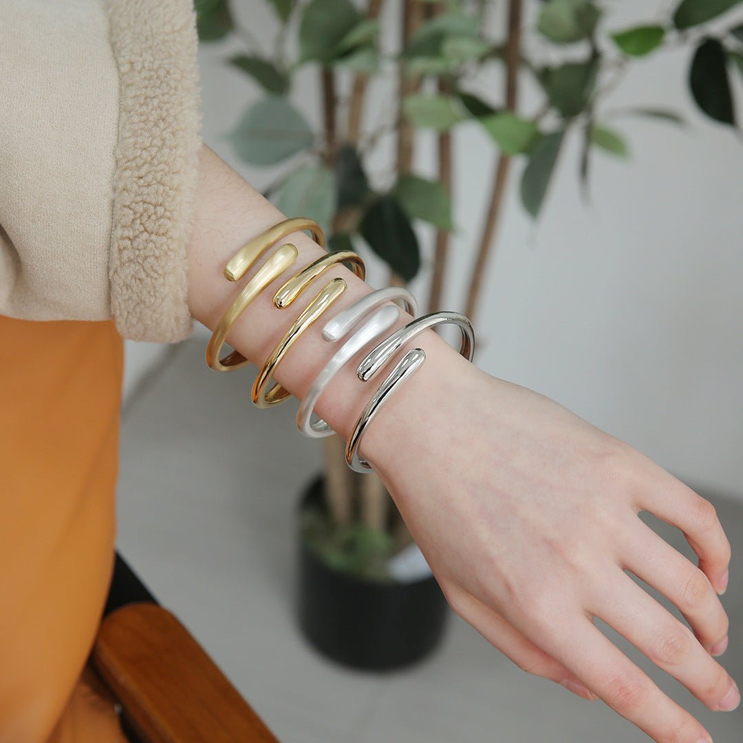 ACOOE 14K Gold Plated Teardrop Stacking Bracelet 03 - ACOOE