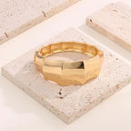 ACOOE 14K Gold Plated Wide Cuff Bracelet 01 - ACOOE