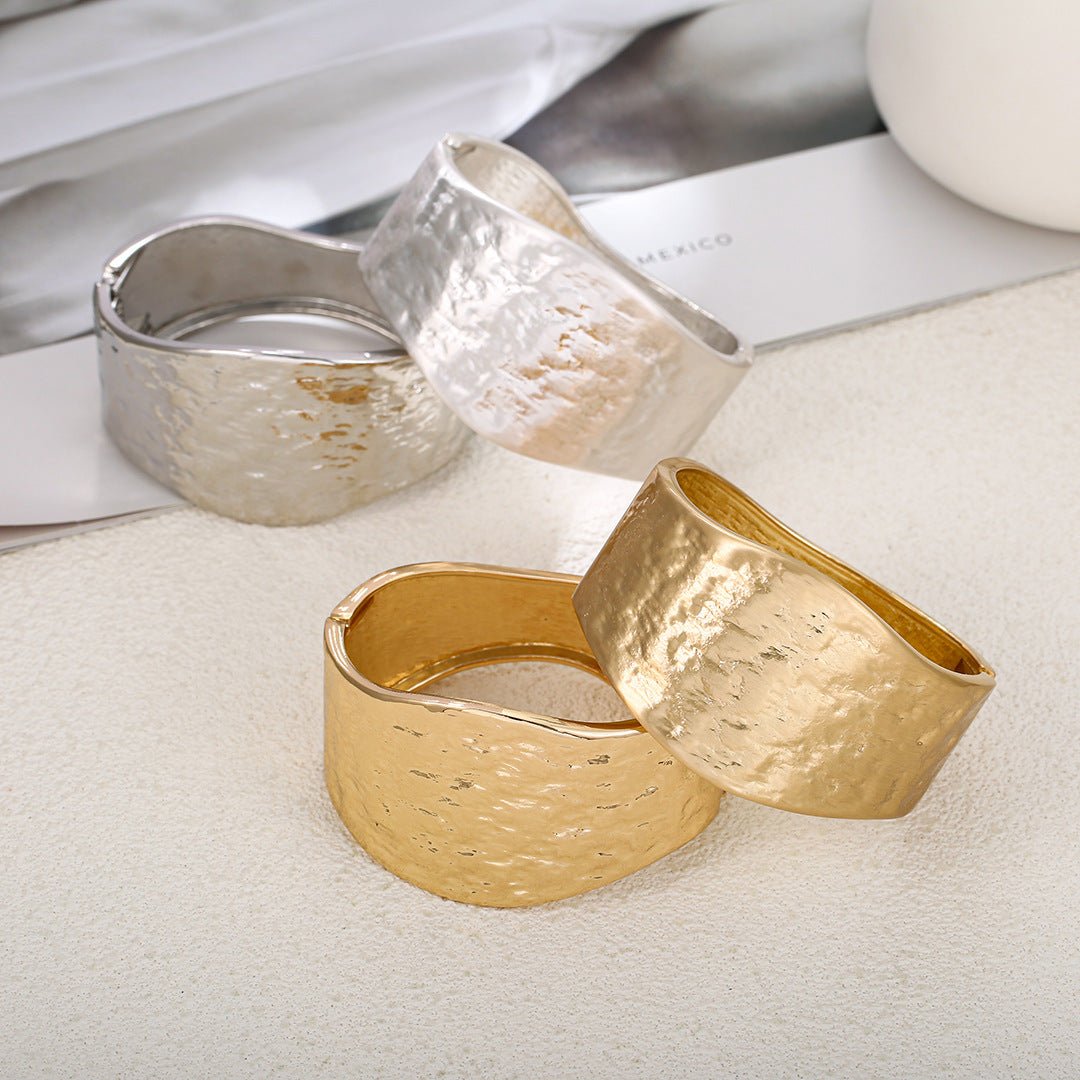 ACOOE 14K Gold Plated Wide Cuff Bracelet 03 - ACOOE