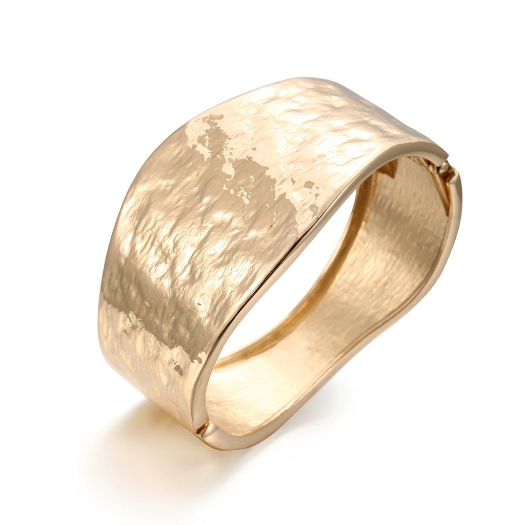 ACOOE 14K Gold Plated Wide Cuff Bracelet 03 - ACOOE