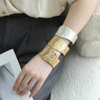 ACOOE 14K Gold Plated Wide Cuff Bracelet 03 - ACOOE