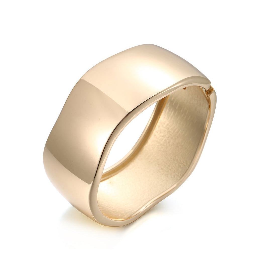 ACOOE 14K Gold Plated Wide Cuff Bracelet 04 - ACOOE