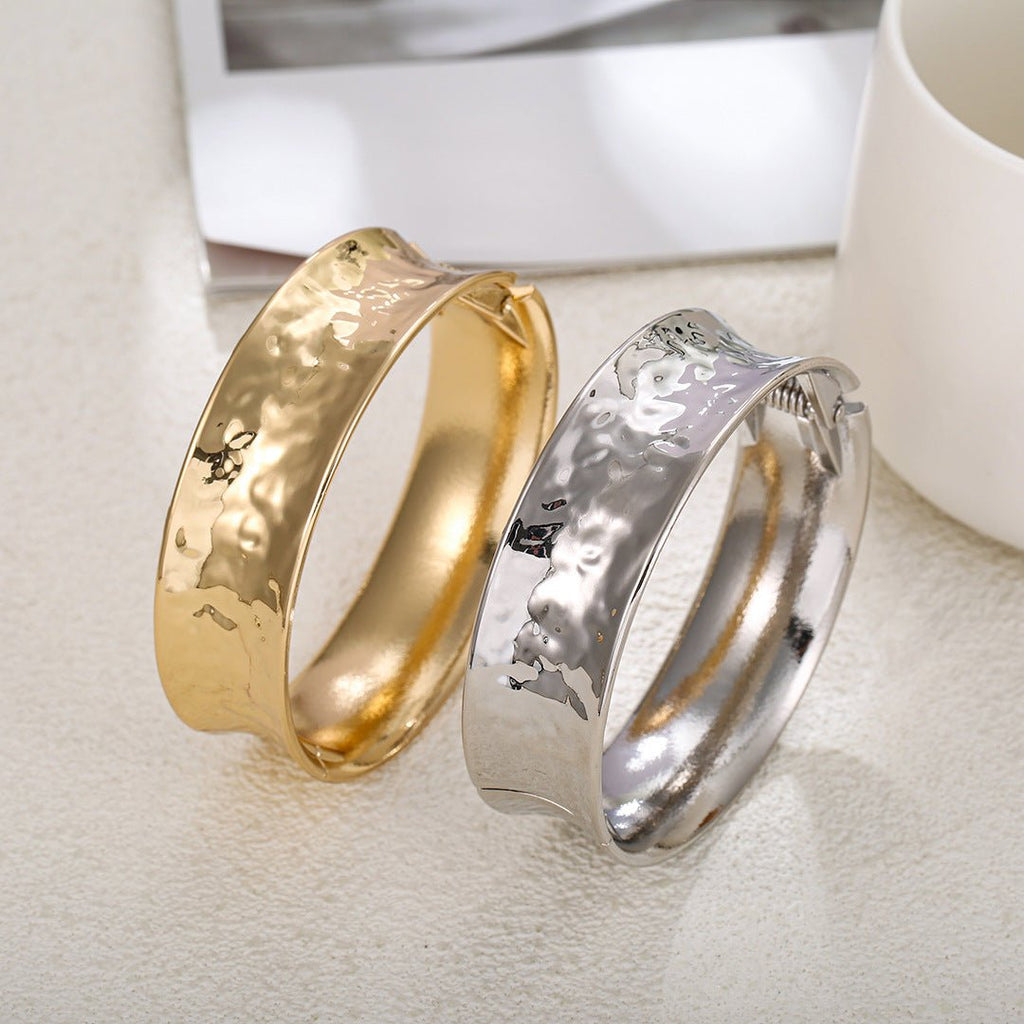 ACOOE 14K Gold Plated Wide Cuff Bracelet 06 - ACOOE