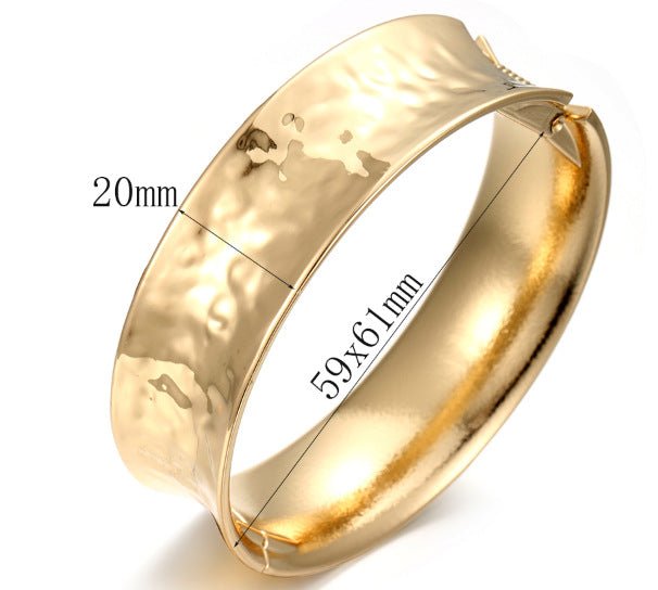 ACOOE 14K Gold Plated Wide Cuff Bracelet 06 - ACOOE