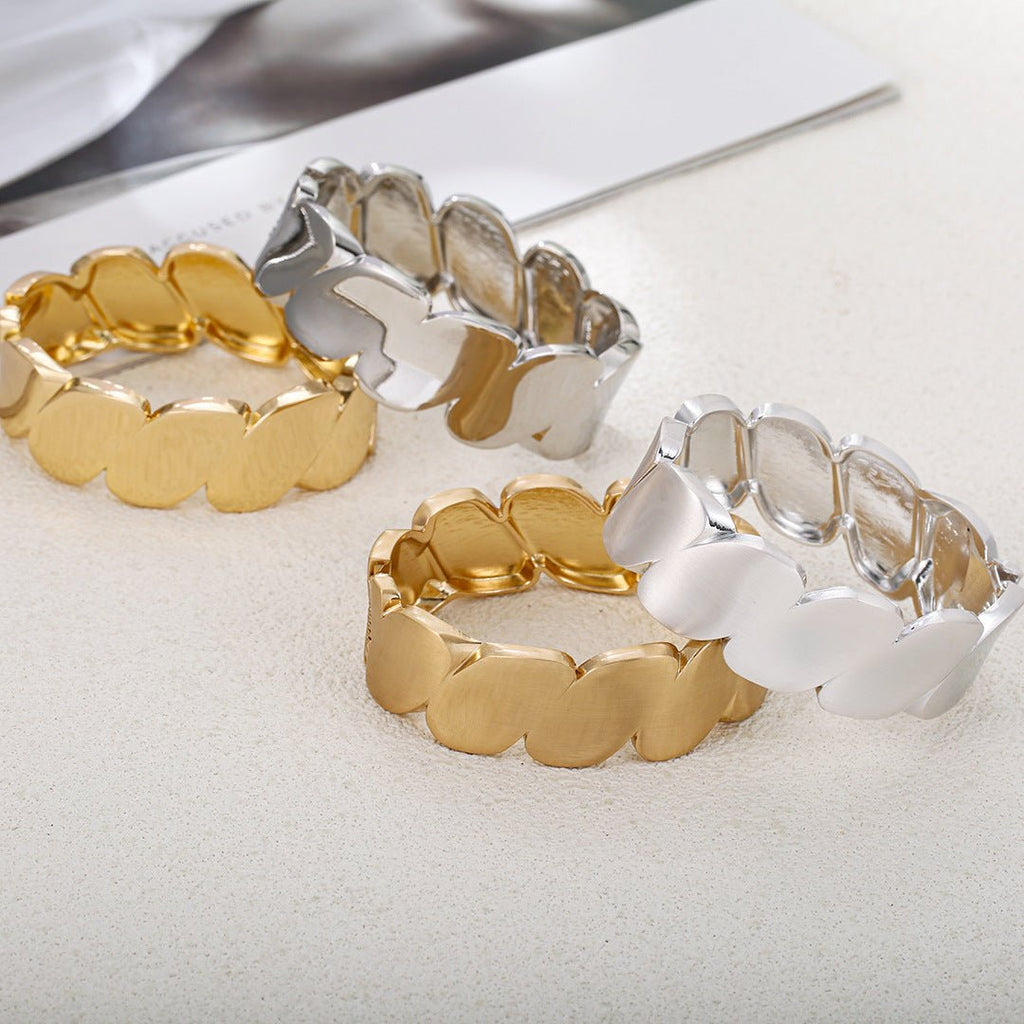 ACOOE 14K Gold Plated Wide Cuff Bracelet 068 - ACOOE