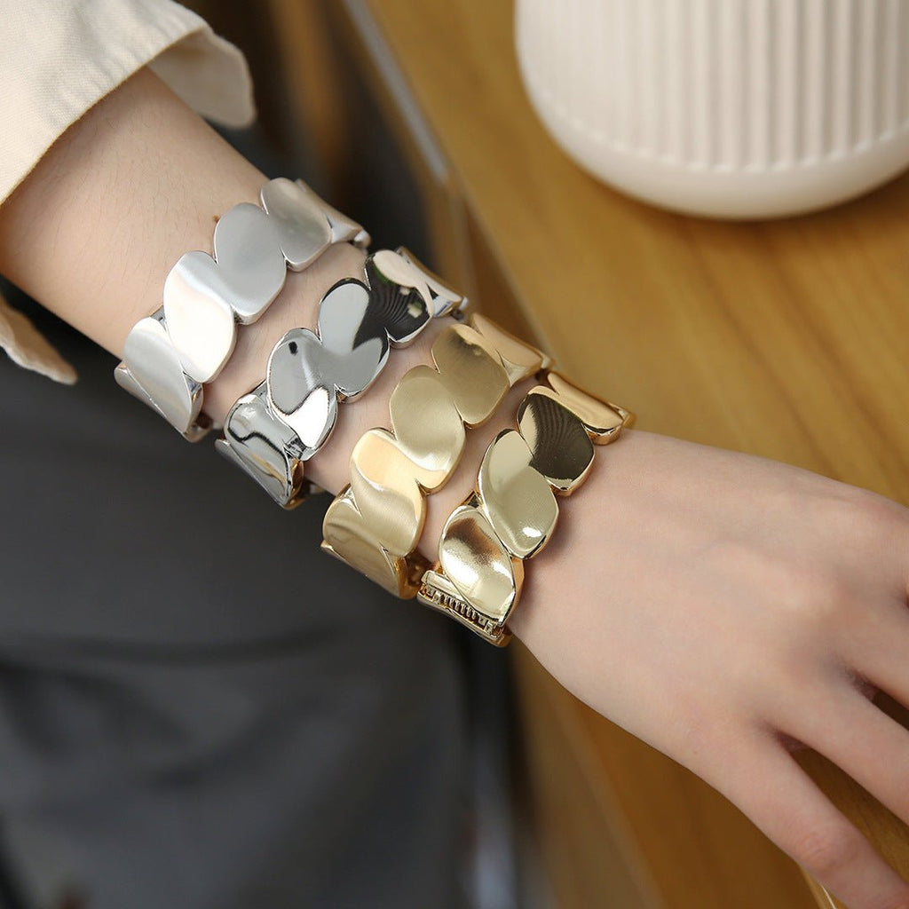 ACOOE 14K Gold Plated Wide Cuff Bracelet 068 - ACOOE