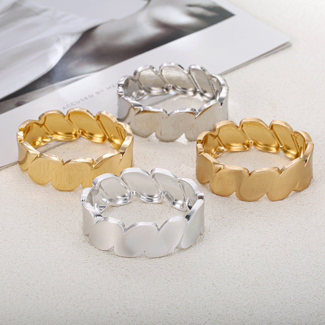 ACOOE 14K Gold Plated Wide Cuff Bracelet 068 - ACOOE