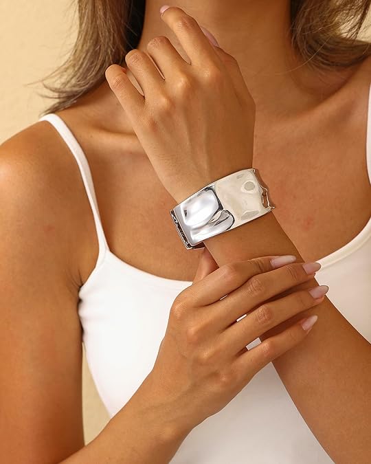 ACOOE 14K Gold Plated Wide Cuff Bracelet 07 - ACOOE