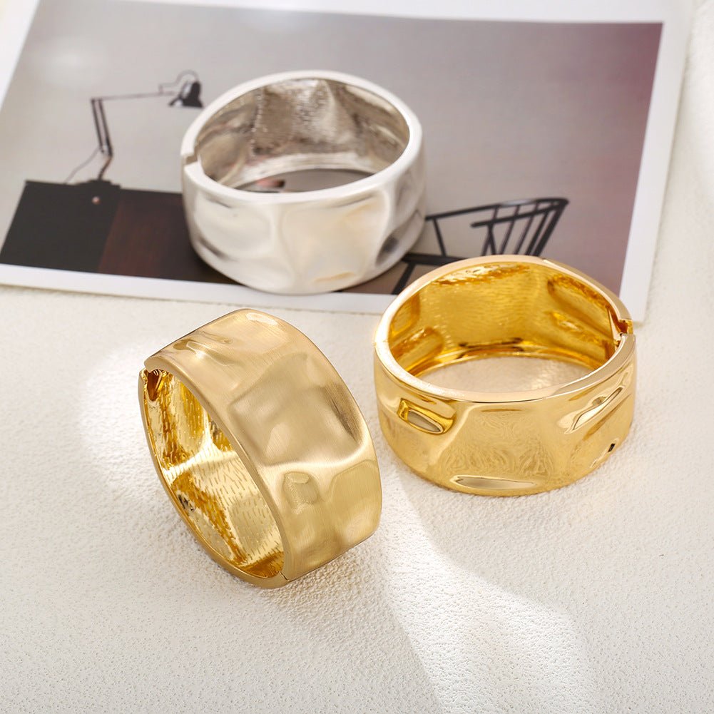 ACOOE 14K Gold Plated Wide Cuff Bracelet 07 - ACOOE