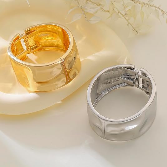 ACOOE 14K Gold Plated Wide Cuff Bracelet 07 - ACOOE