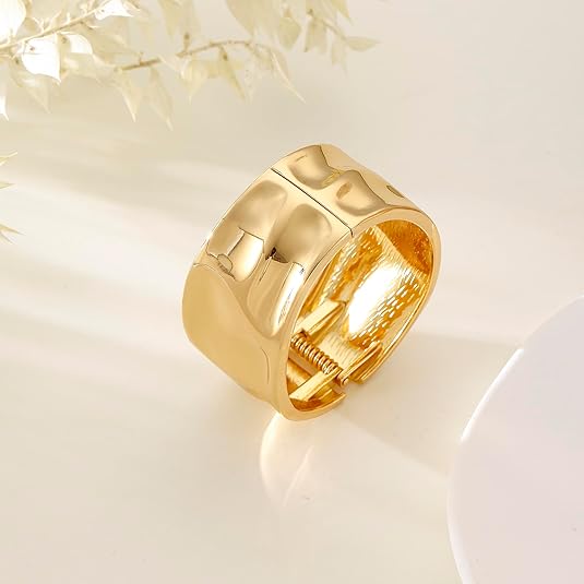 ACOOE 14K Gold Plated Wide Cuff Bracelet 07 - ACOOE