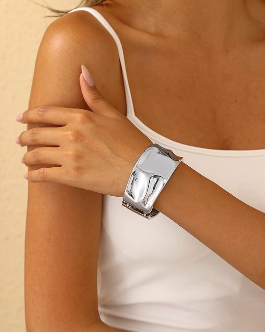 ACOOE 14K Gold Plated Wide Cuff Bracelet 07 - ACOOE