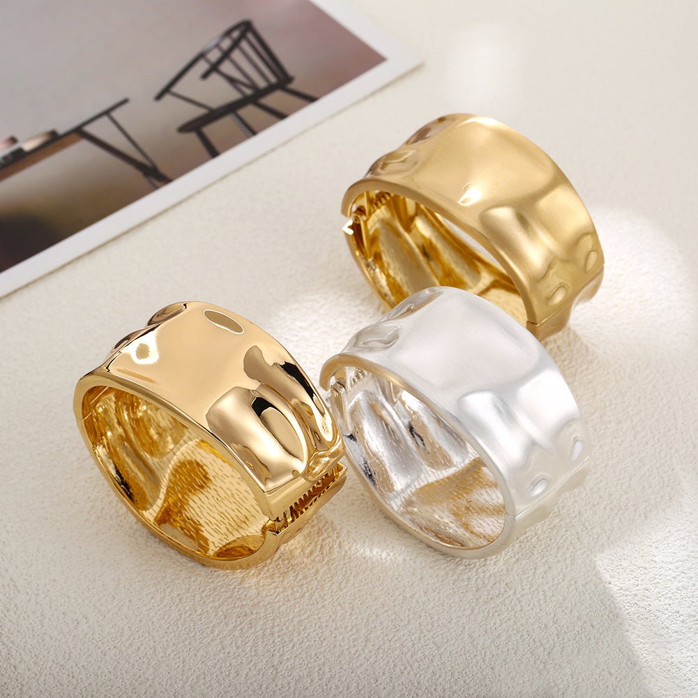 ACOOE 14K Gold Plated Wide Cuff Bracelet 07 - ACOOE