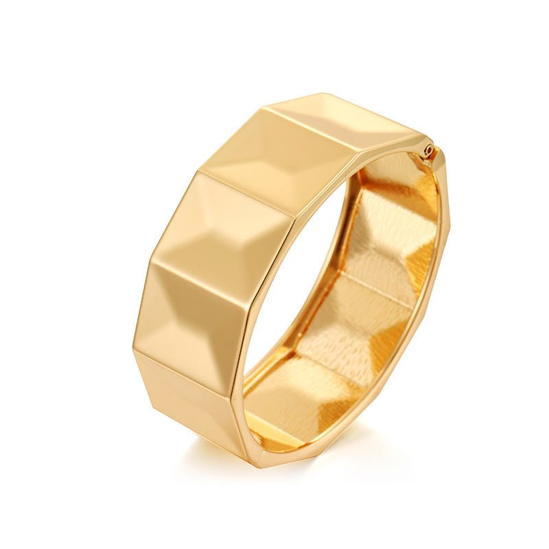 ACOOE 14K Gold Plated Wide Cuff Bracelet 08 - ACOOE