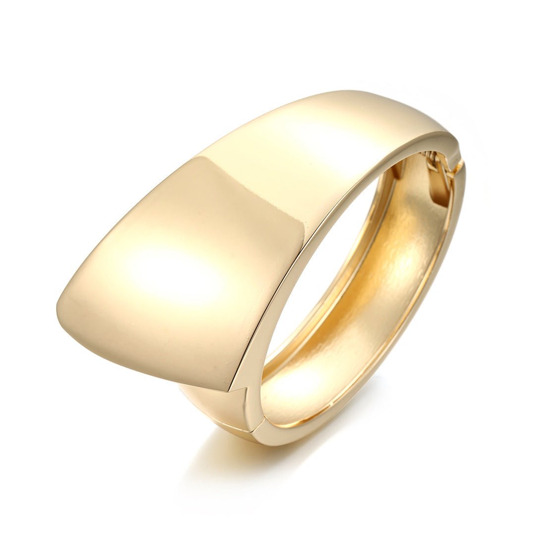 ACOOE 14K Gold Plated Wide Cuff Bracelet 09 - ACOOE