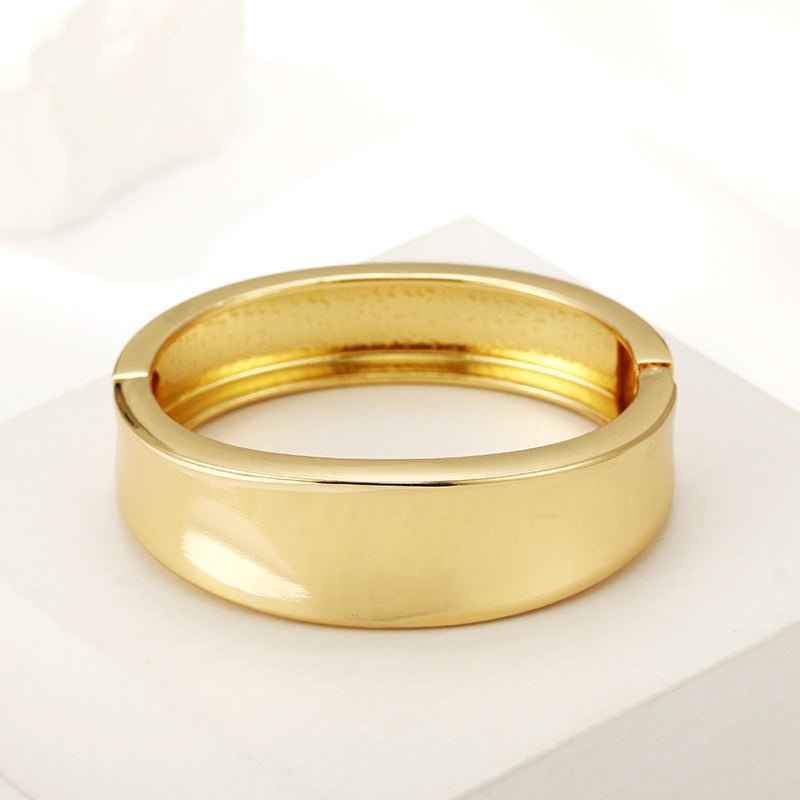 ACOOE 14K Gold Plated Wide Cuff Bracelet 12 - ACOOE