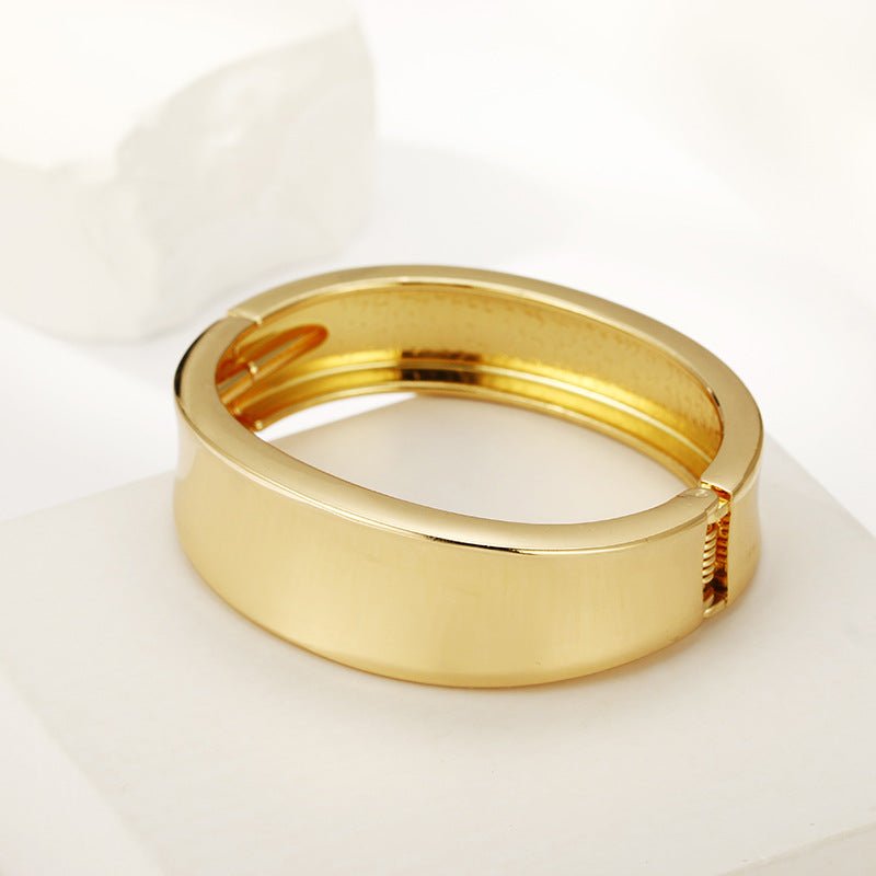 ACOOE 14K Gold Plated Wide Cuff Bracelet 12 - ACOOE