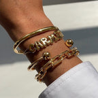 ACOOE 18K Brass Smooth DIY Name Bracelet 01 - ACOOE